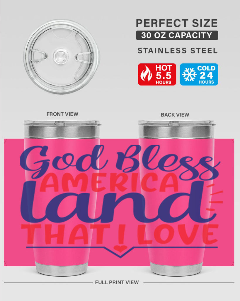 god bless america land that i love Style 54#- Fourt Of July- Tumbler