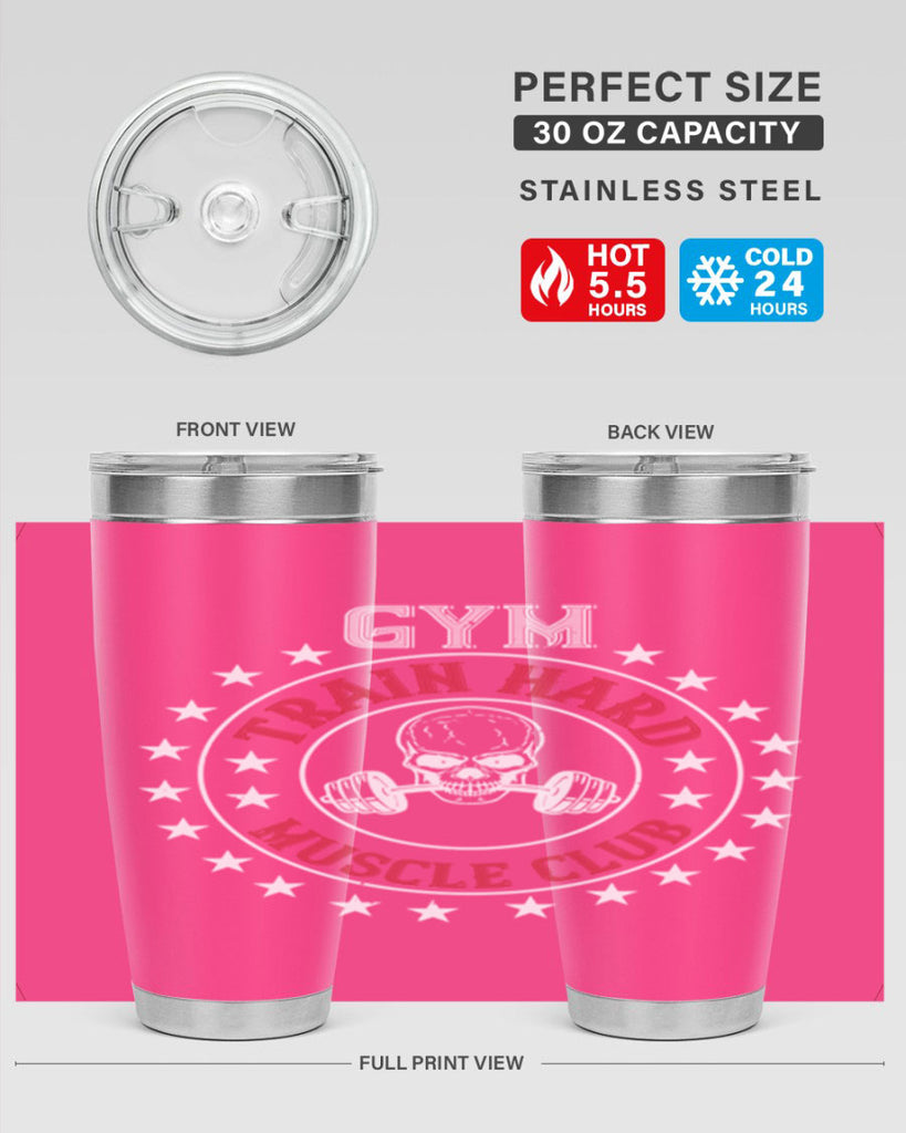 gym train hard mucle club 95#- gym- Tumbler