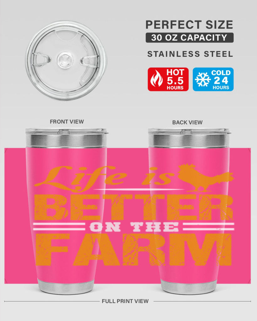 life is better on the farm 44#- farming and gardening- Tumbler