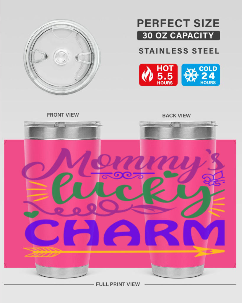 mommys lucky charm 6#- mardi gras- Tumbler