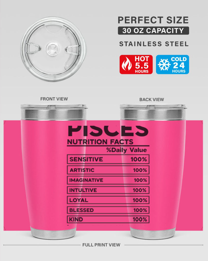 pisces Nutrition Facts 367#- zodiac- Tumbler