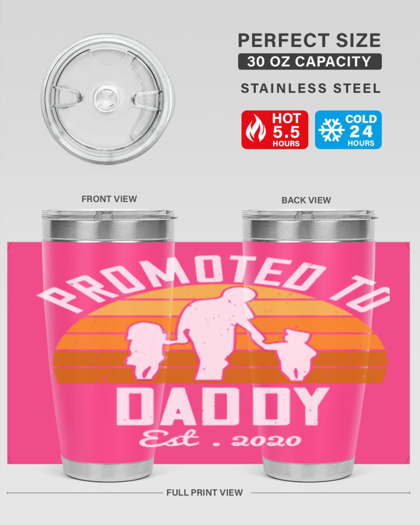promoted to daddy est 187#- fathers day- Tumbler