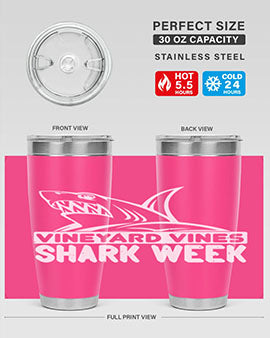 vineyard vines Shark Week Style 8#- shark  fish- Tumbler