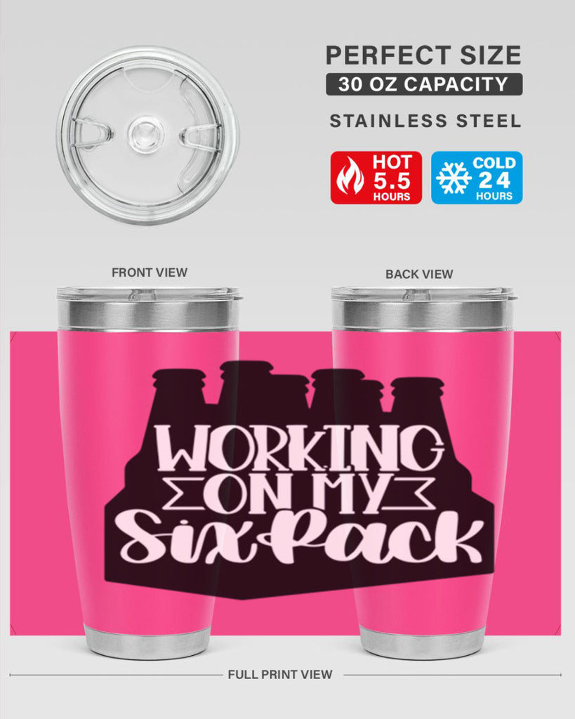 working on my six pack 13#- beer- Tumbler