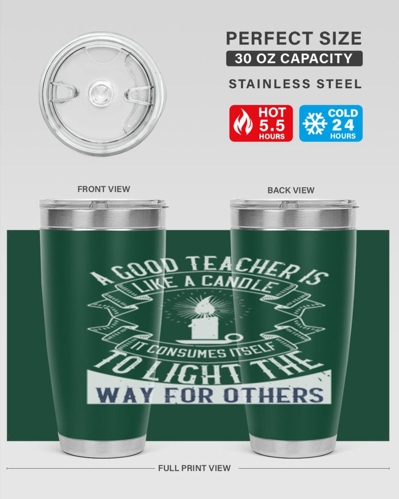 A good teacher is like a candle IT CONSUMES itself to light the way for others Style 111#- teacher- tumbler
