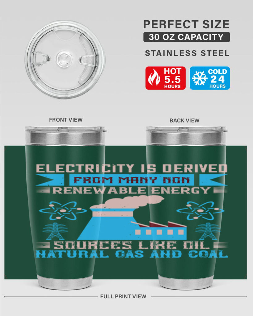 Electricity is derived from many nonrenewable and coal Style 47#- electrician- tumbler