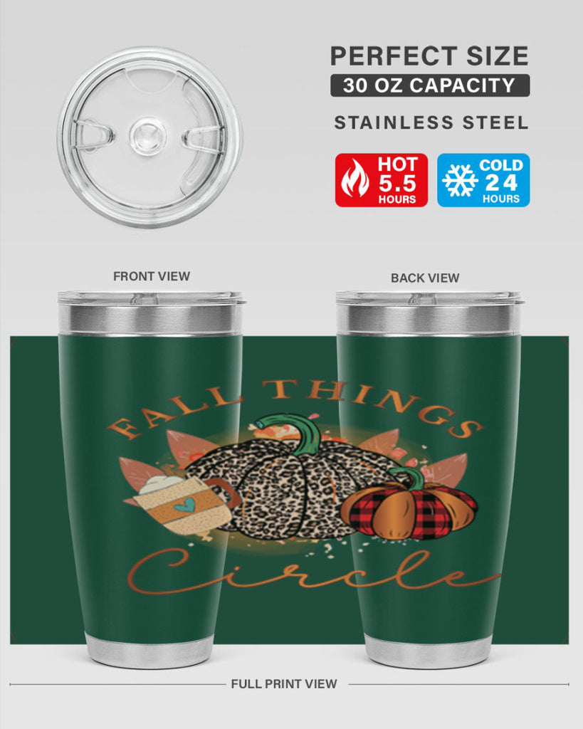Fall Things Circle 133#- fall- Tumbler