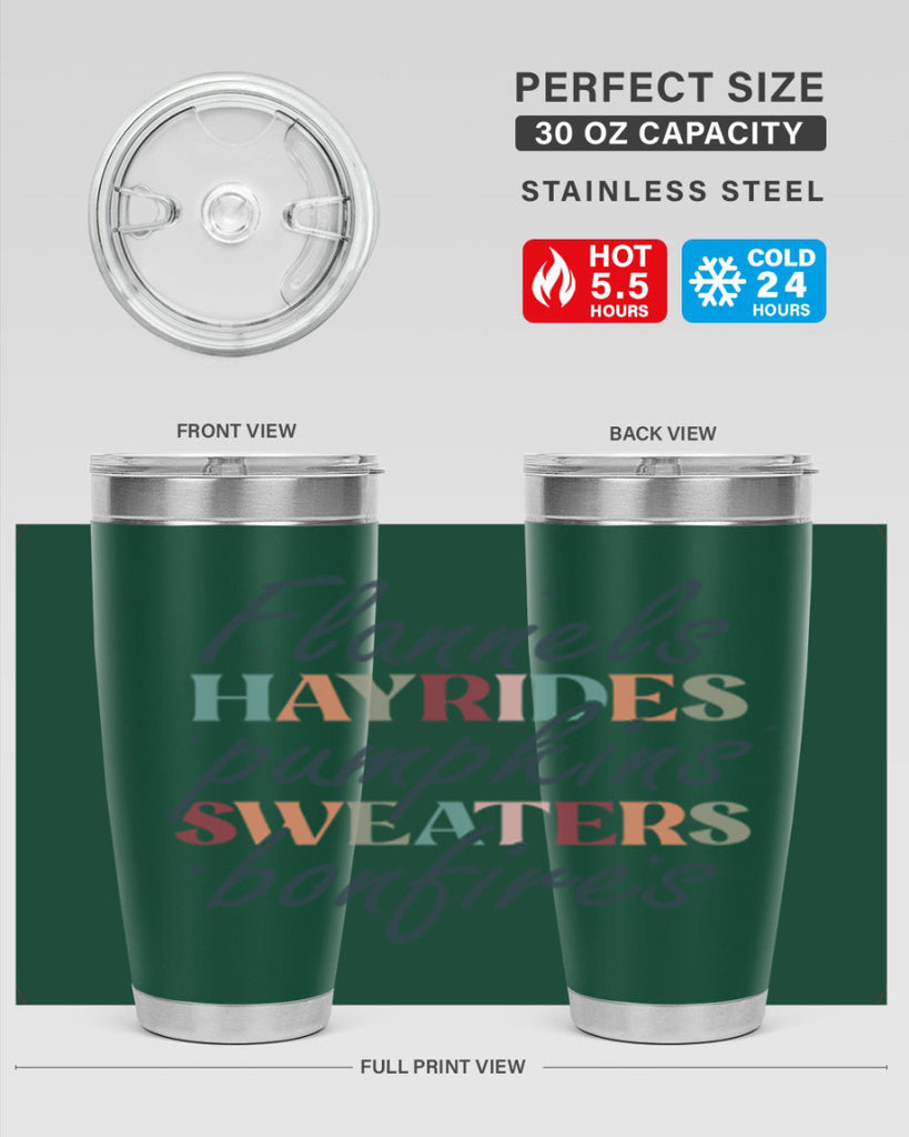 Flannels Hayrides Pumpkins Sweaters Bonfires 184#- fall- Tumbler