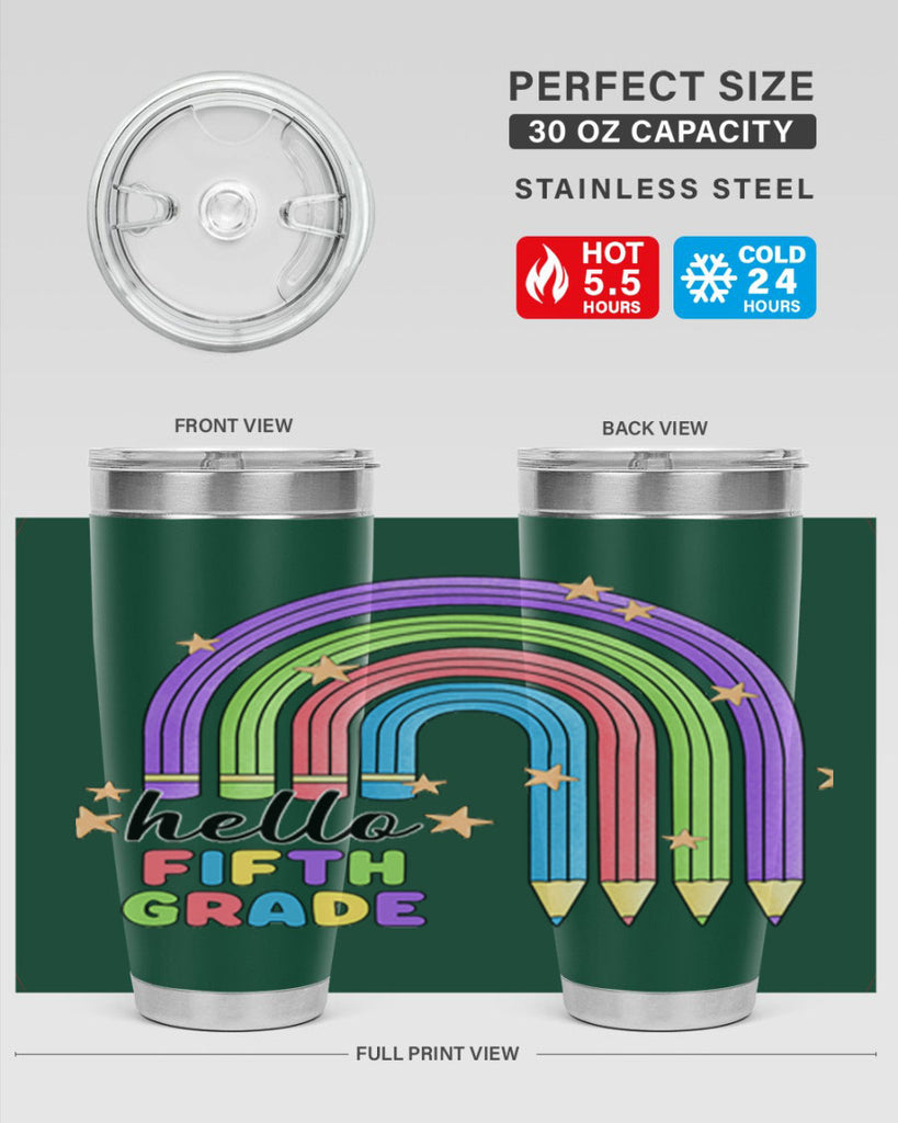 Hello 5th Grade Pencil Rainbow 13#- 5th grade- Tumbler