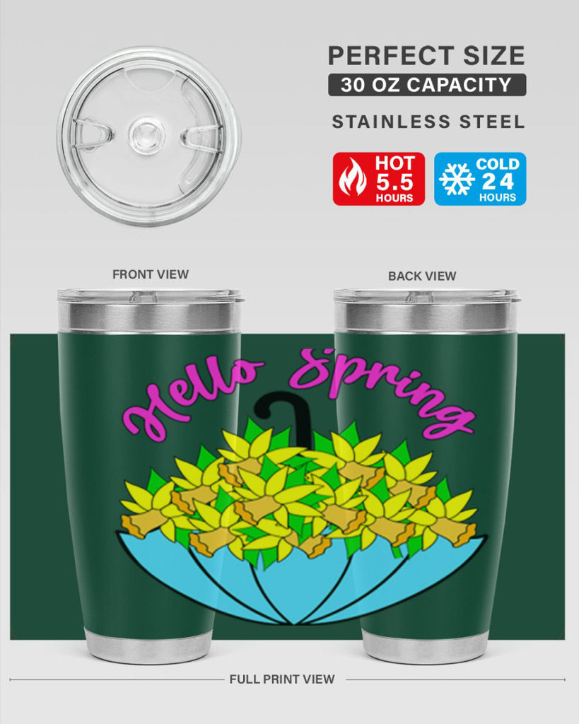 Hello Spring Umbrella Daffodils207#- spring- Tumbler