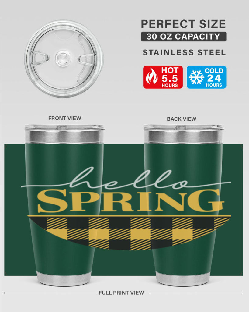 Hello Spring plaid 203#- spring- Tumbler