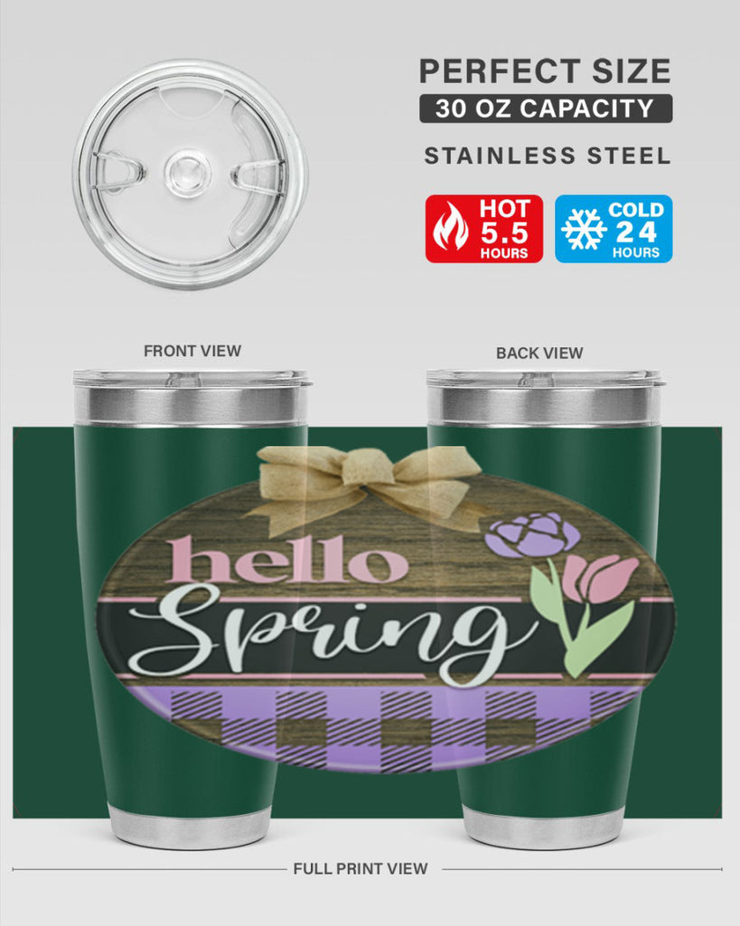 Hello spring plaid Mockup205#- spring- Tumbler