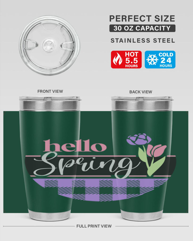 Hello spring plaid206#- spring- Tumbler