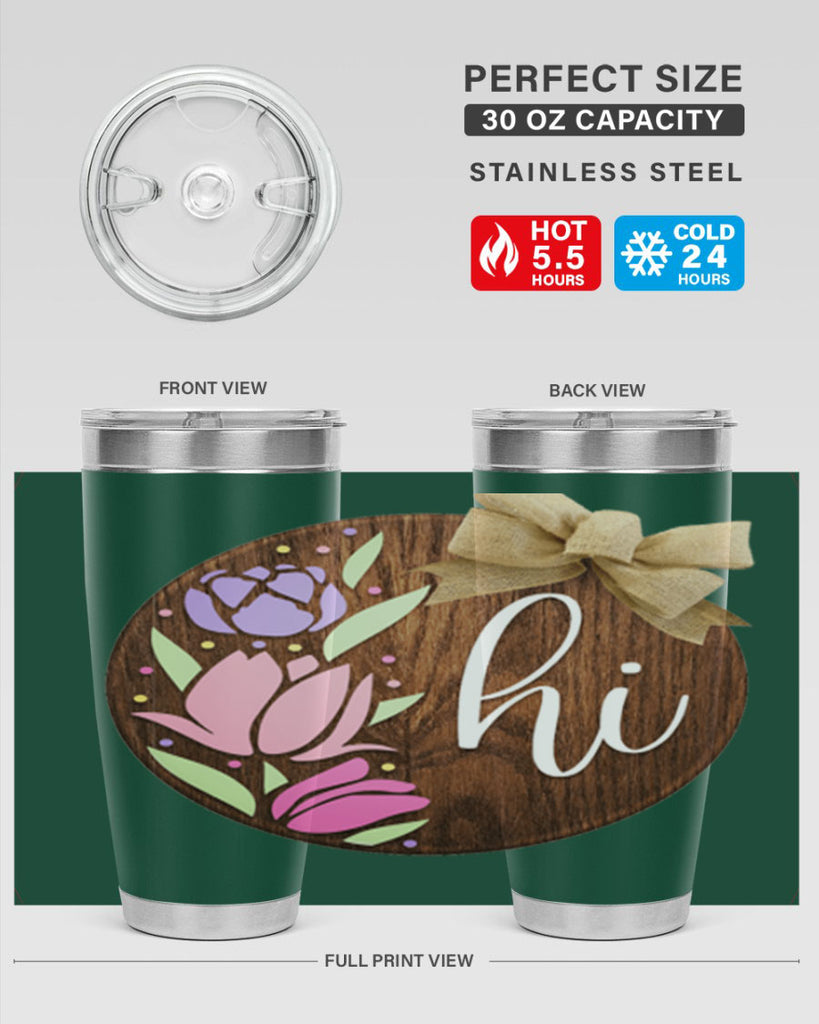 Hi pink flowers Mockup237#- spring- Tumbler