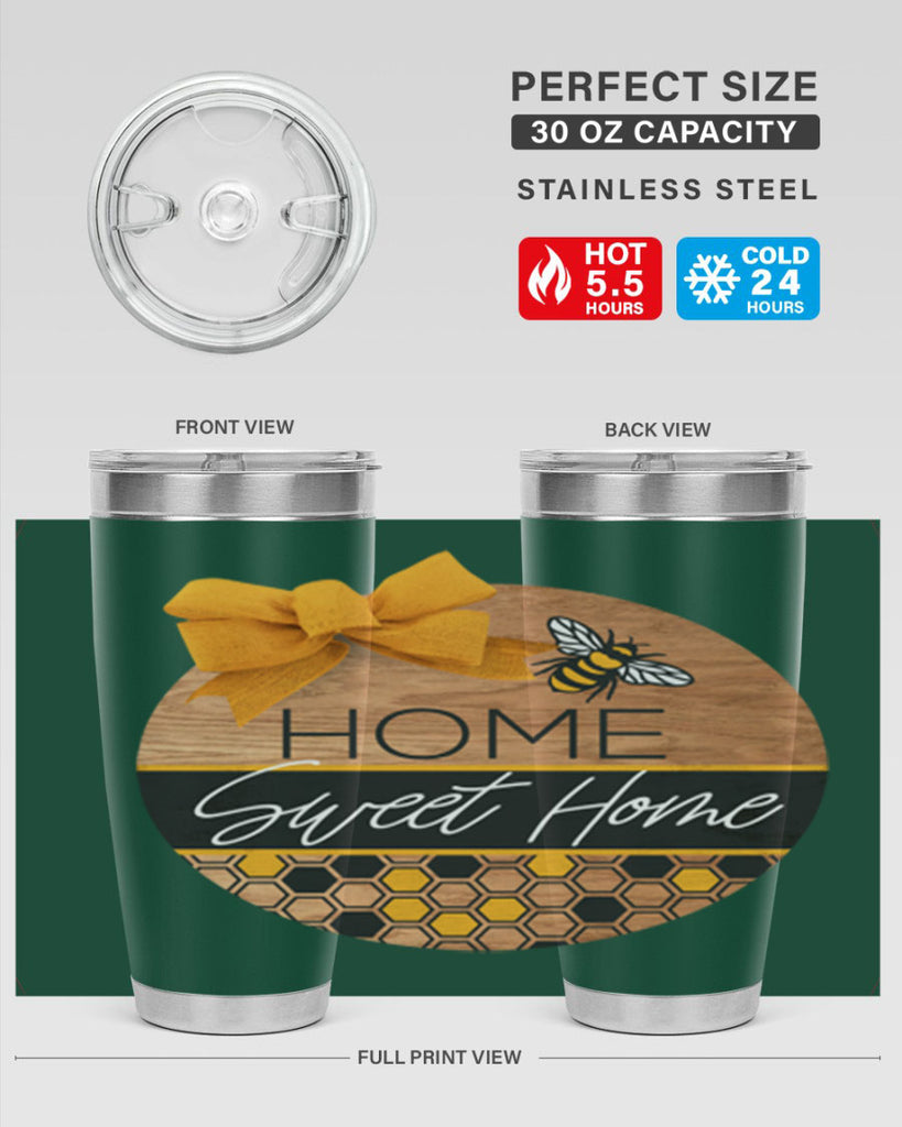 Home Sweet Home Bee and hive pattern Mockup242#- spring- Tumbler