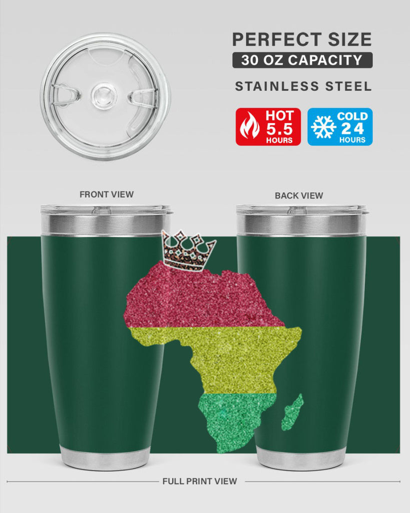 Juneteenth Crown Africa Flag 6#- Juneteenth- tumbler