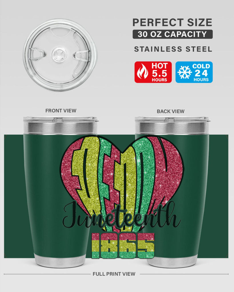 Juneteenth Since 1865 Heart 20#- Juneteenth- tumbler