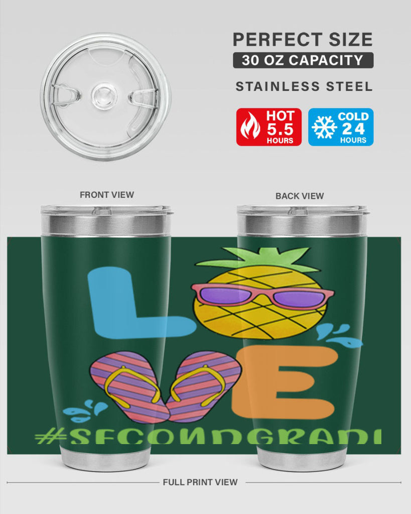 LOVE 2nd Grade Summer Pineapple 17#- second grade- Tumbler