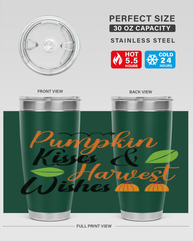 Pumpkin Kisses Harvest Wishes 523#- fall- Tumbler