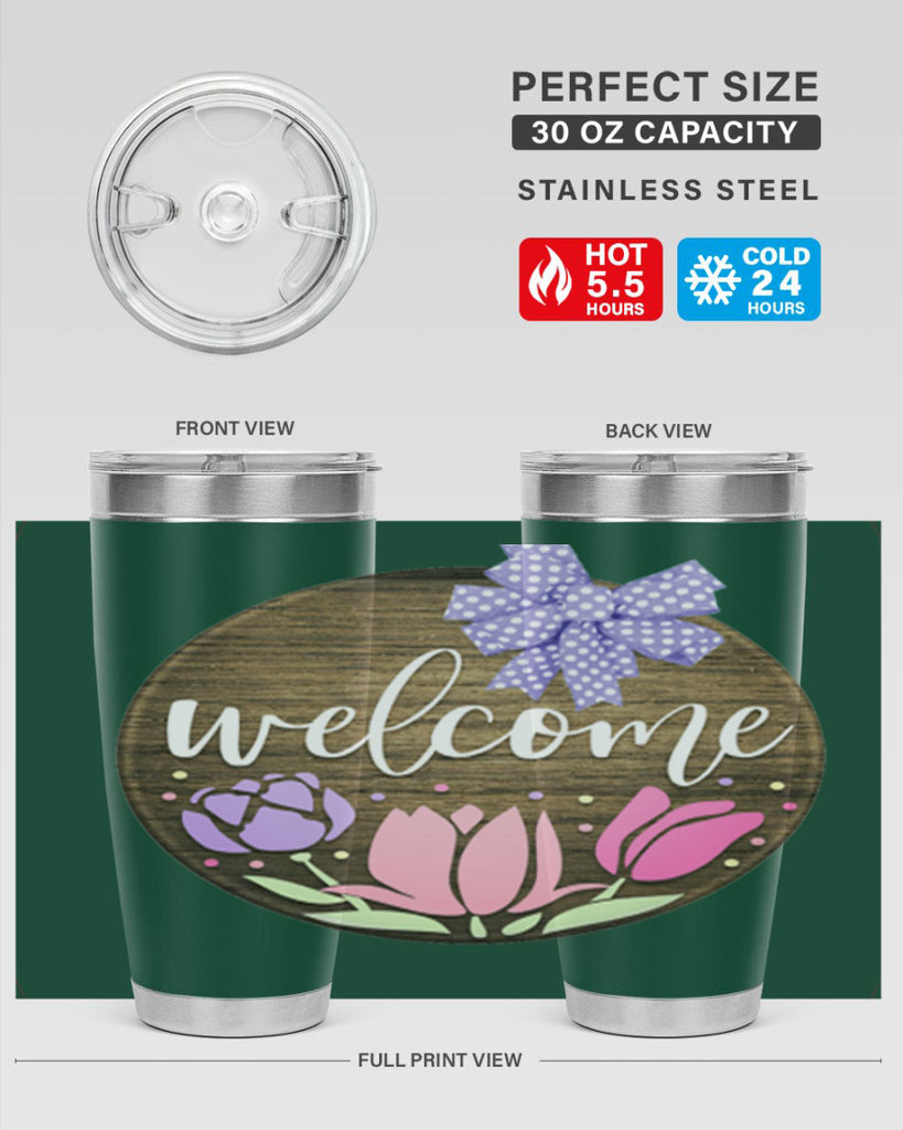 Welcome three flowers Mockup586#- spring- Tumbler