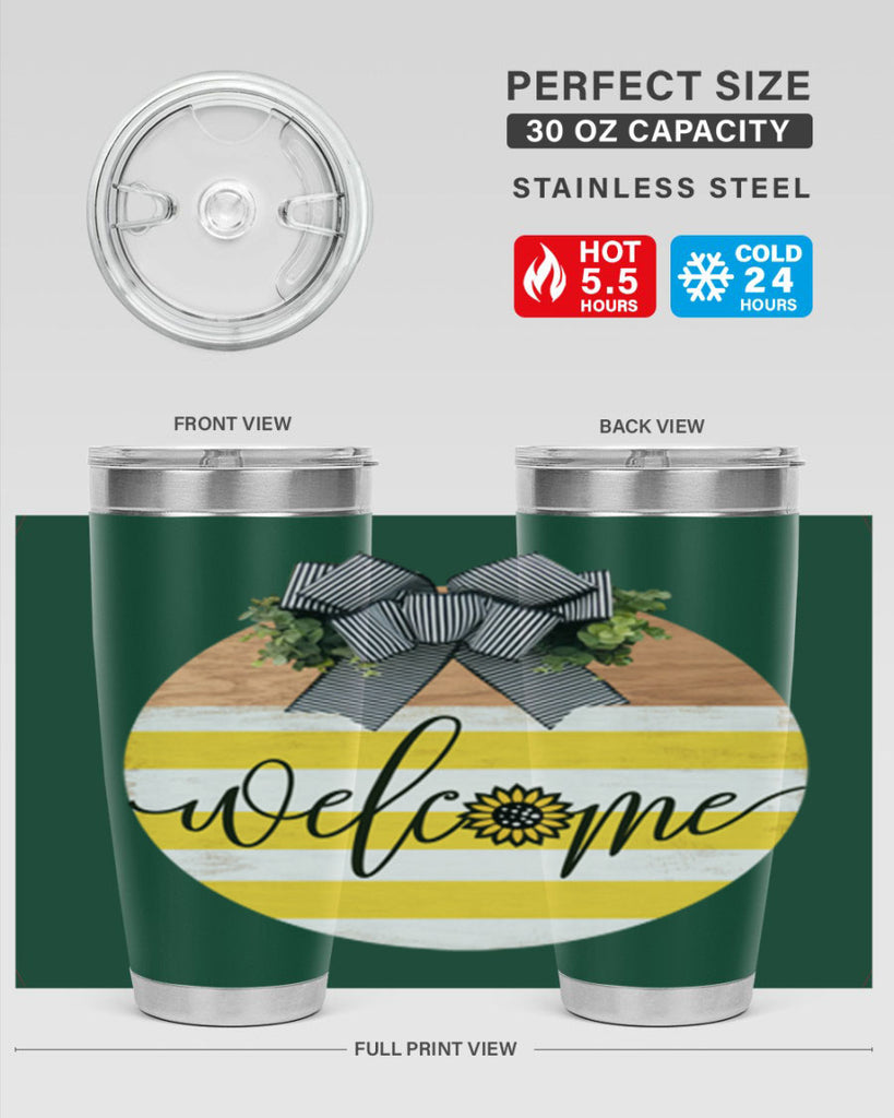 Welcome with sunflower Mockup591#- spring- Tumbler