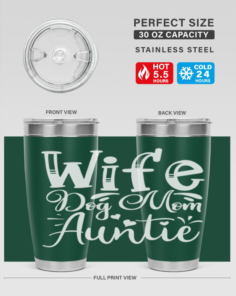 Wife Dog Mom Auntie Style 7#- aunt- Tumbler