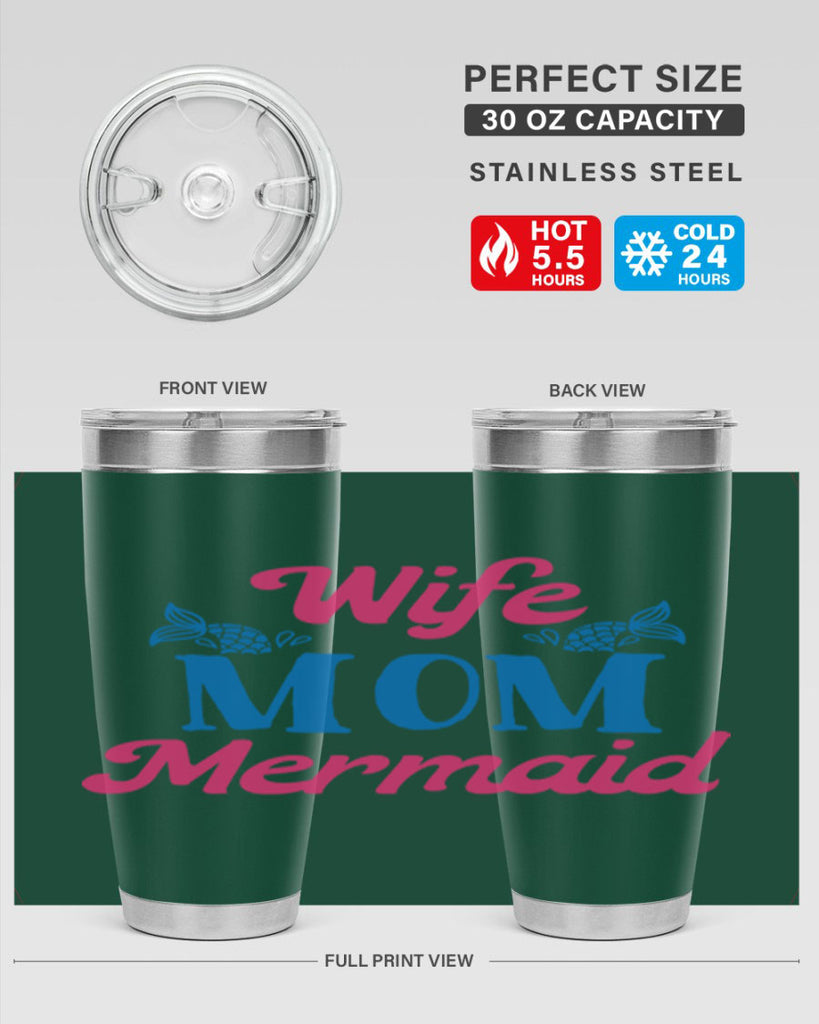 Wife Mom Mermaid 670#- mermaid- Tumbler