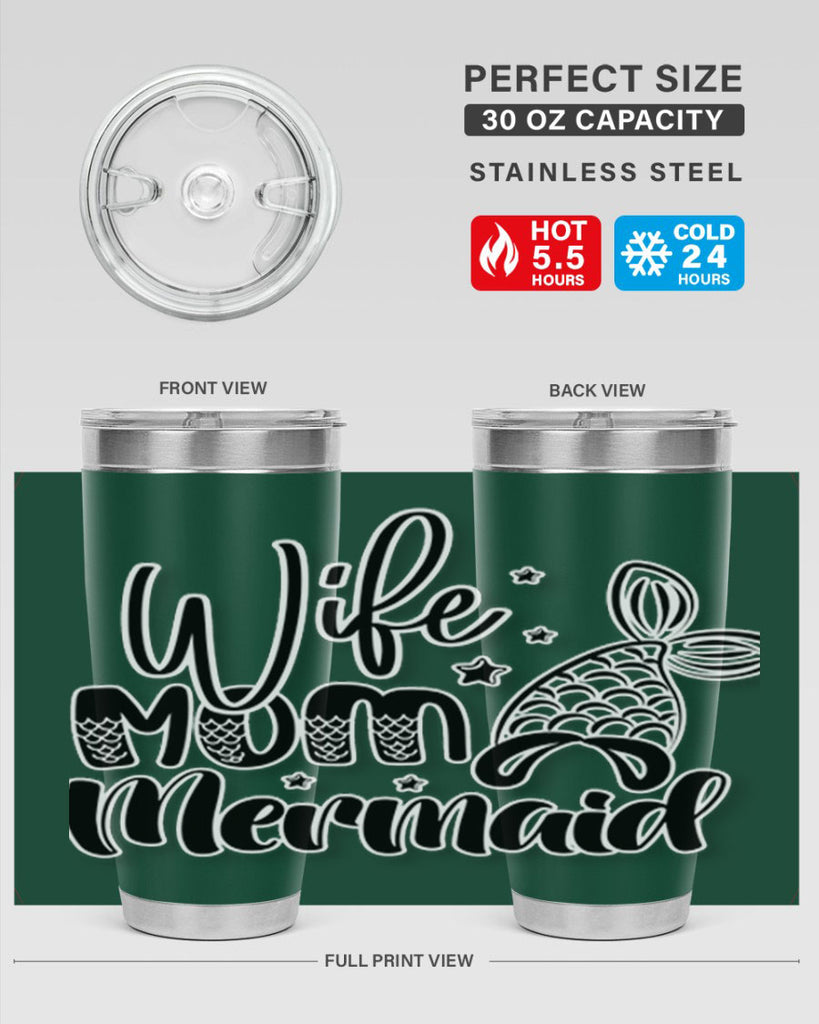 Wife Mom Mermaid 675#- mermaid- Tumbler