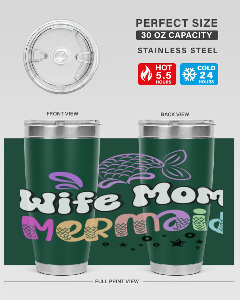 Wife Mom Mermaid 676#- mermaid- Tumbler