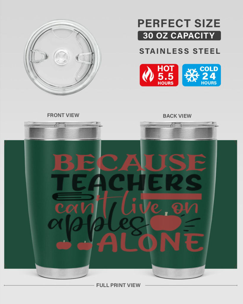 because teachers cant live on apples alone Style 191#- teacher- tumbler