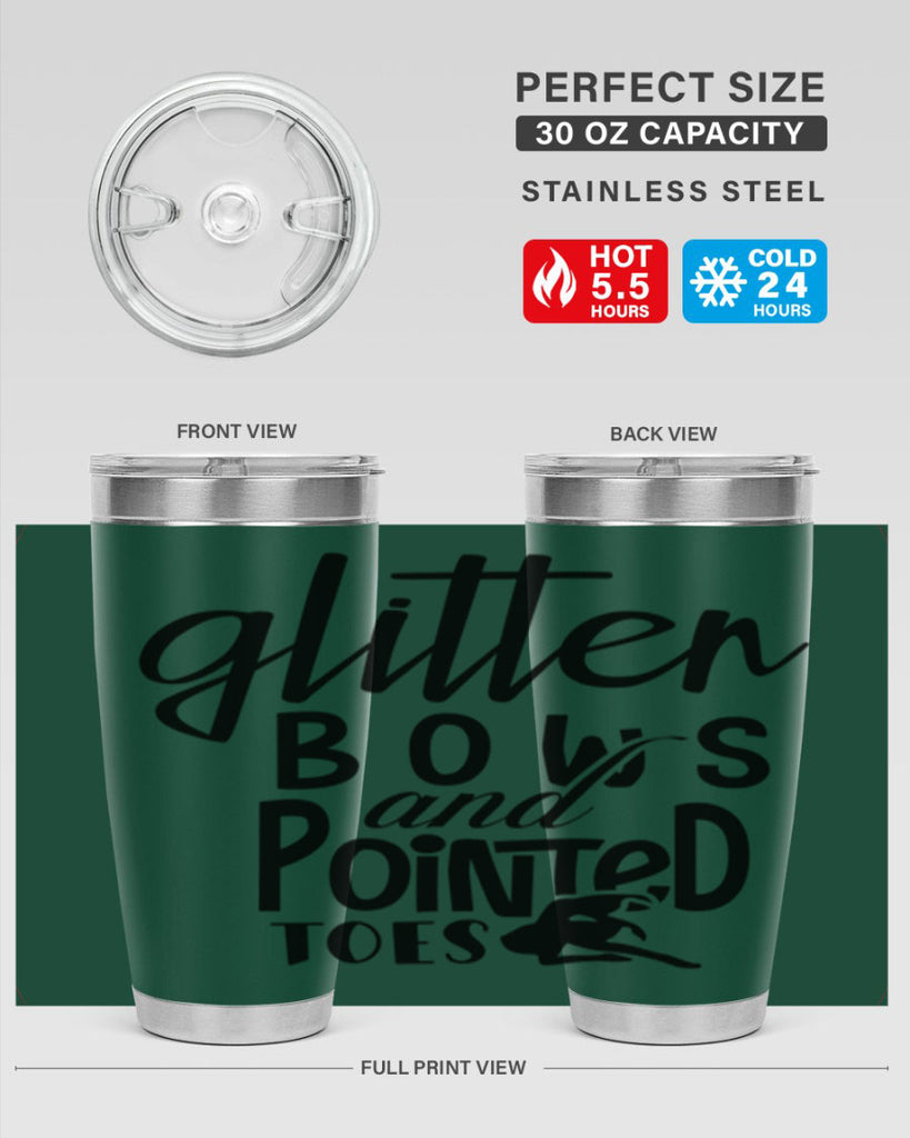 glitter bows and pointed toes 42#- ballet- Tumbler