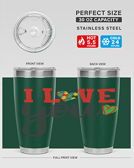 i love you Style 23#- autism- Tumbler