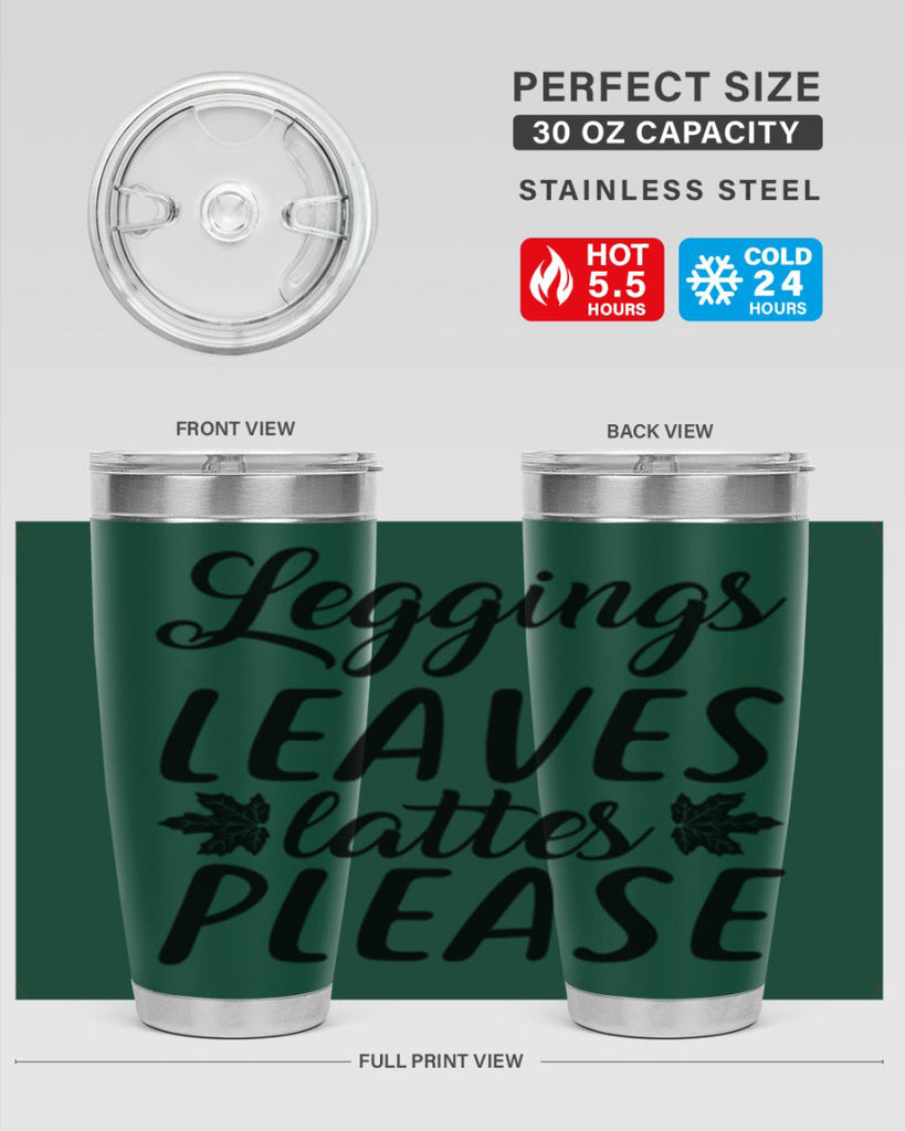 leggings leaves lattes please 397#- fall- Tumbler