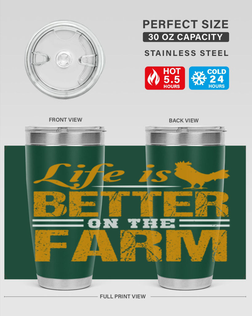 life is better on the farm 44#- farming and gardening- Tumbler