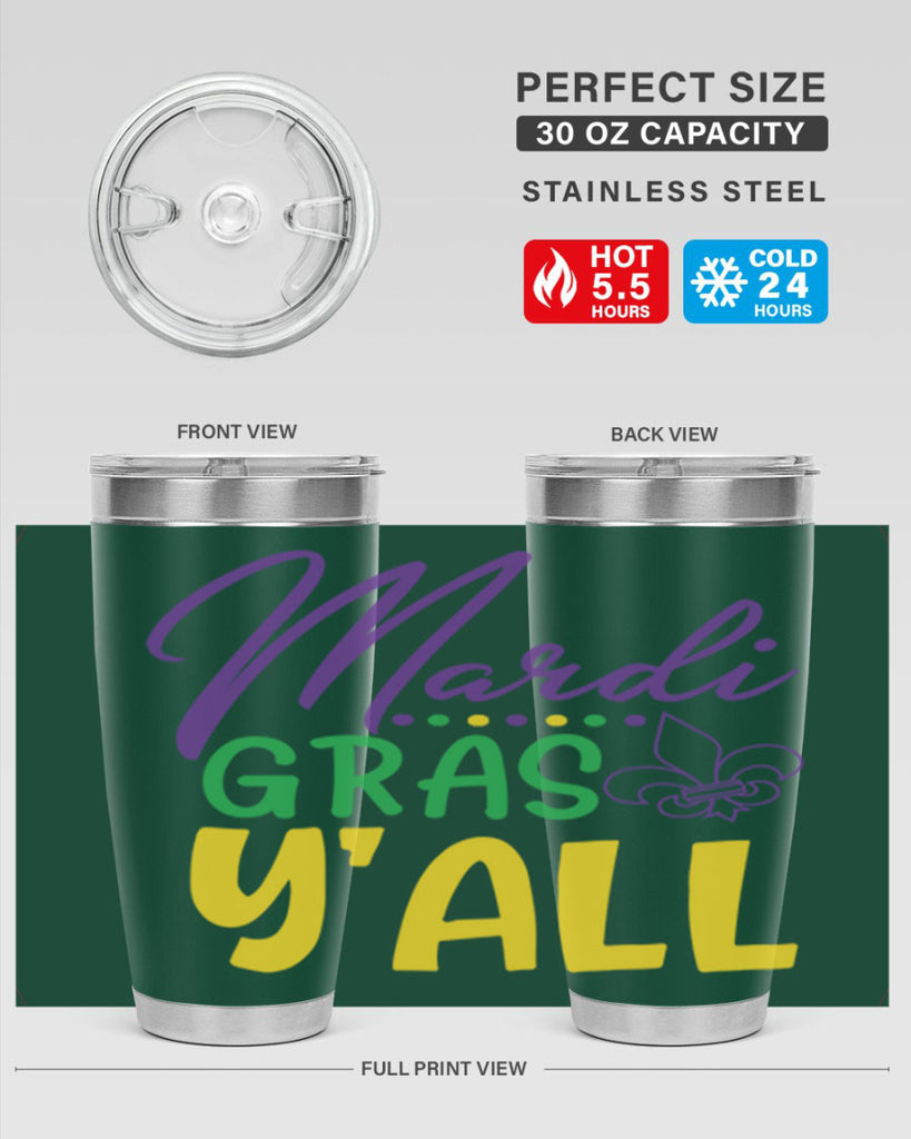 mardi gras yall 77#- mardi gras- Tumbler