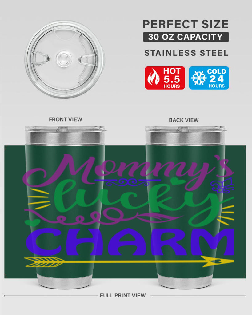 mommys lucky charm 6#- mardi gras- Tumbler