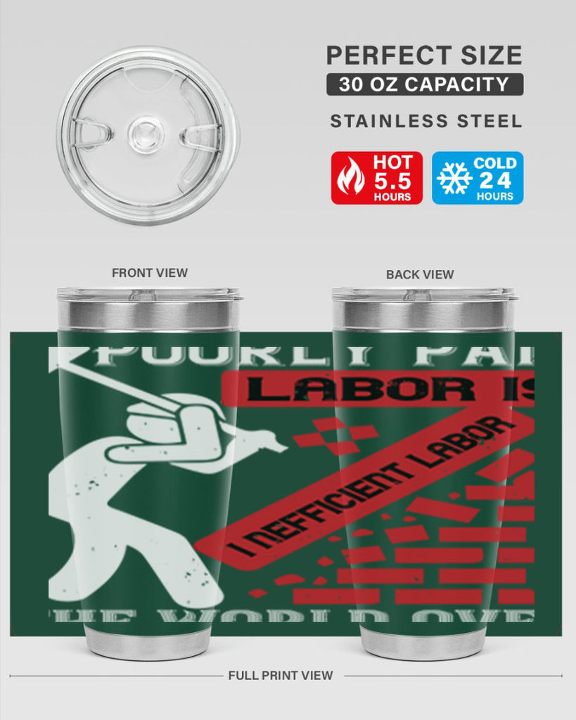 poorly paid labor is inefficient labor the world over 19#- labor day- Tumbler