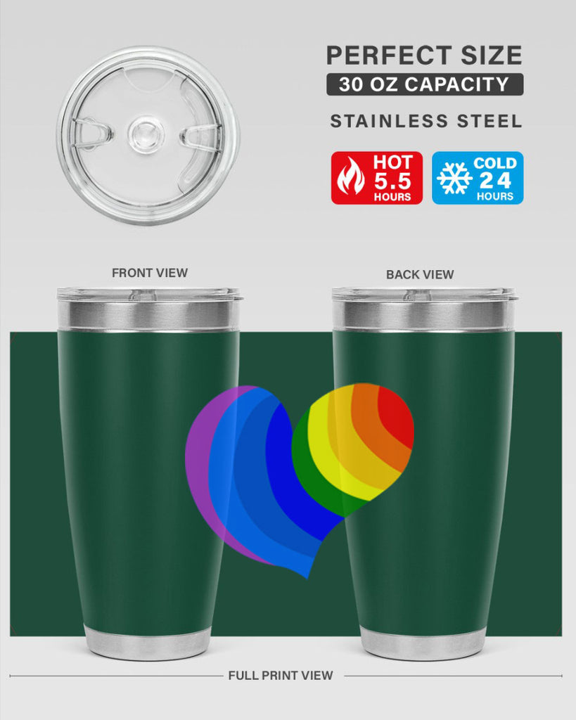 rainbow heart wavy 7#- lgbt- Tumbler
