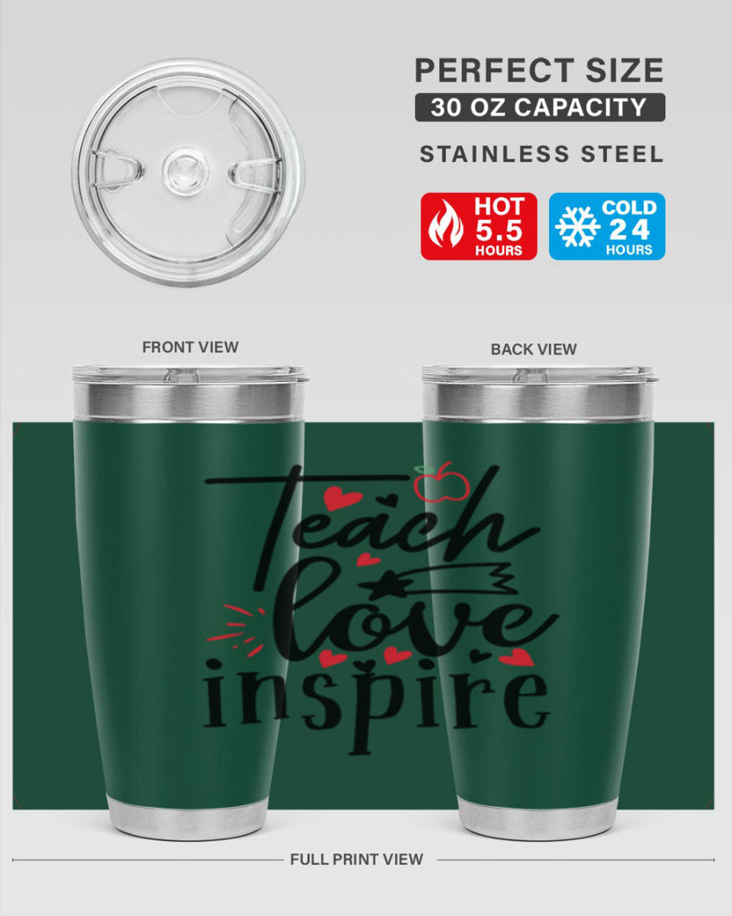 teach love inspire Style 148#- teacher- tumbler