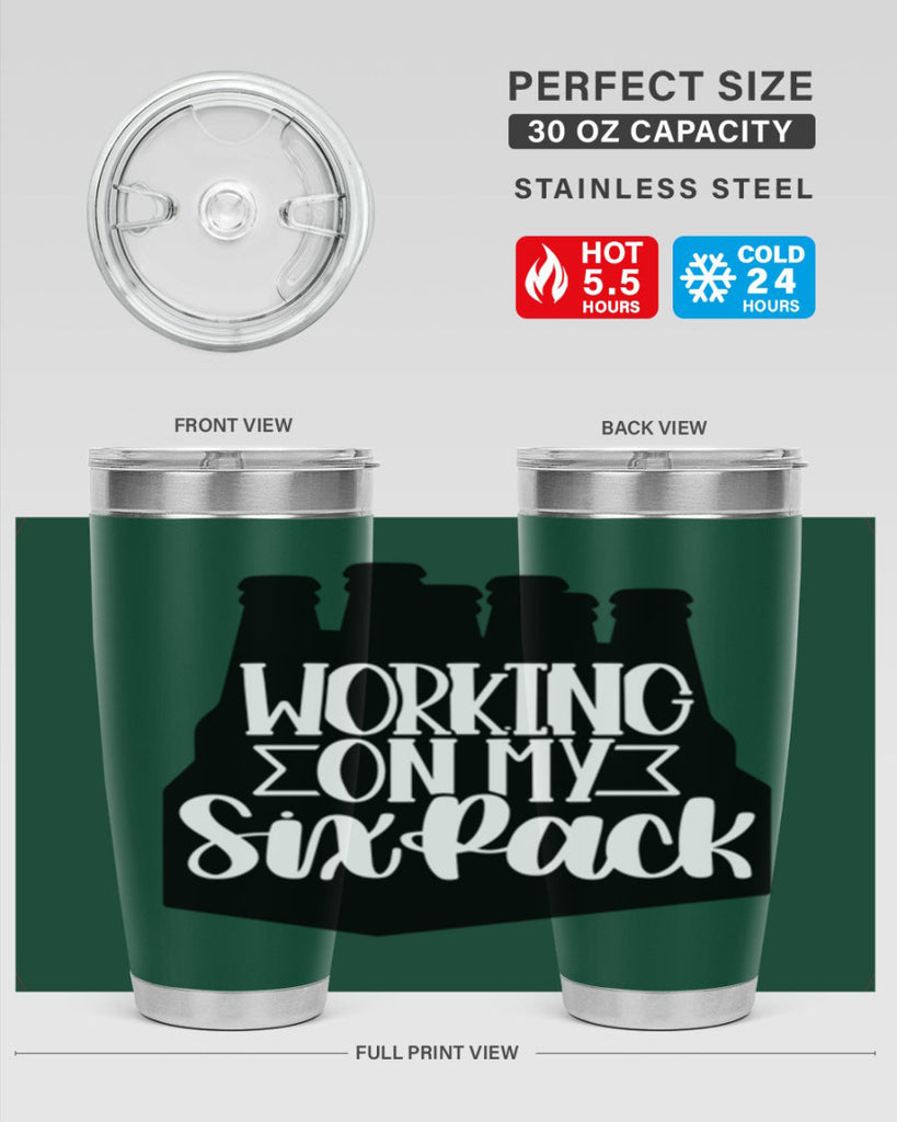 working on my six pack 13#- beer- Tumbler