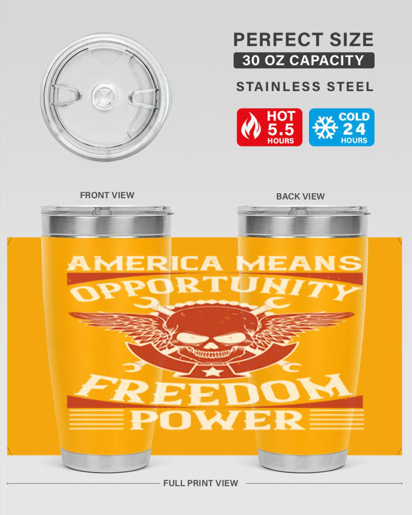 America means opportunity freedom power Style 85#- Fourt Of July- Tumbler