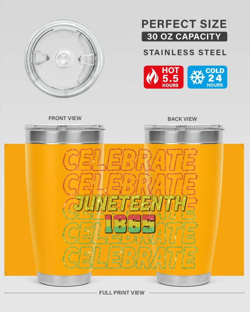 Celabrate Juneteenth Since 1865 Png 18#- Juneteenth- tumbler