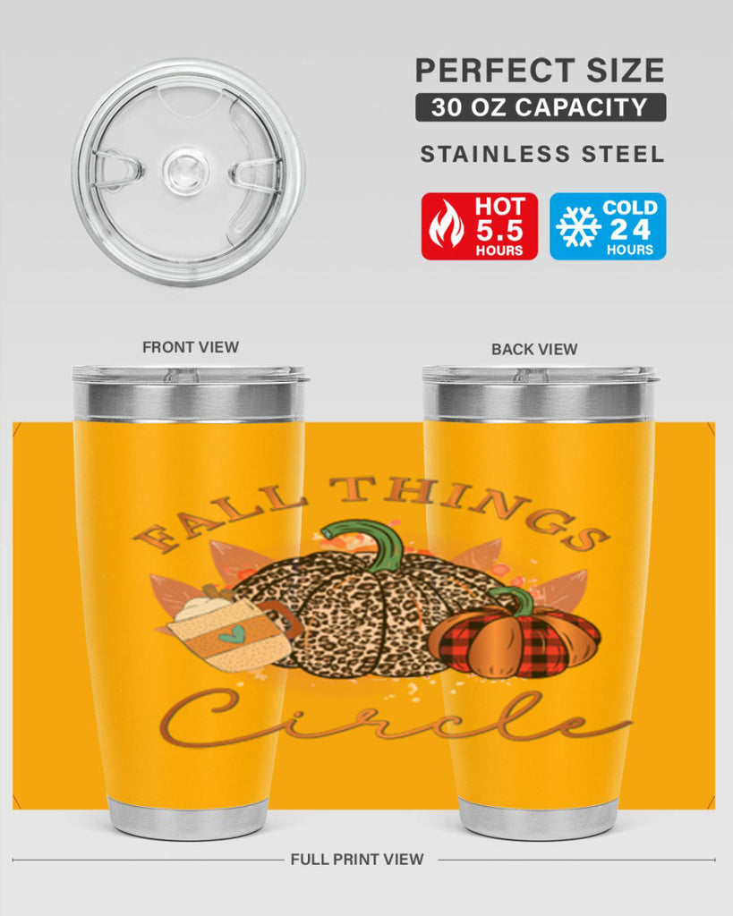 Fall Things Circle 133#- fall- Tumbler