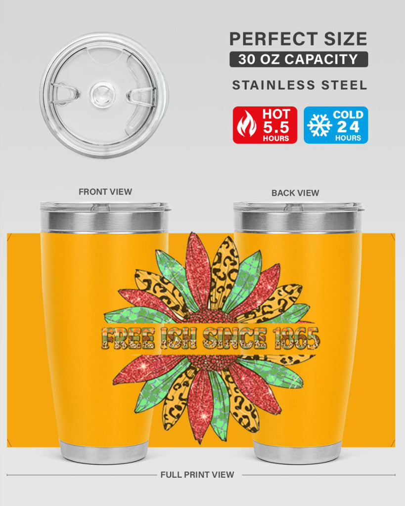 Freeish Since 1865 Sunflower Juneteenth 15#- Juneteenth- tumbler