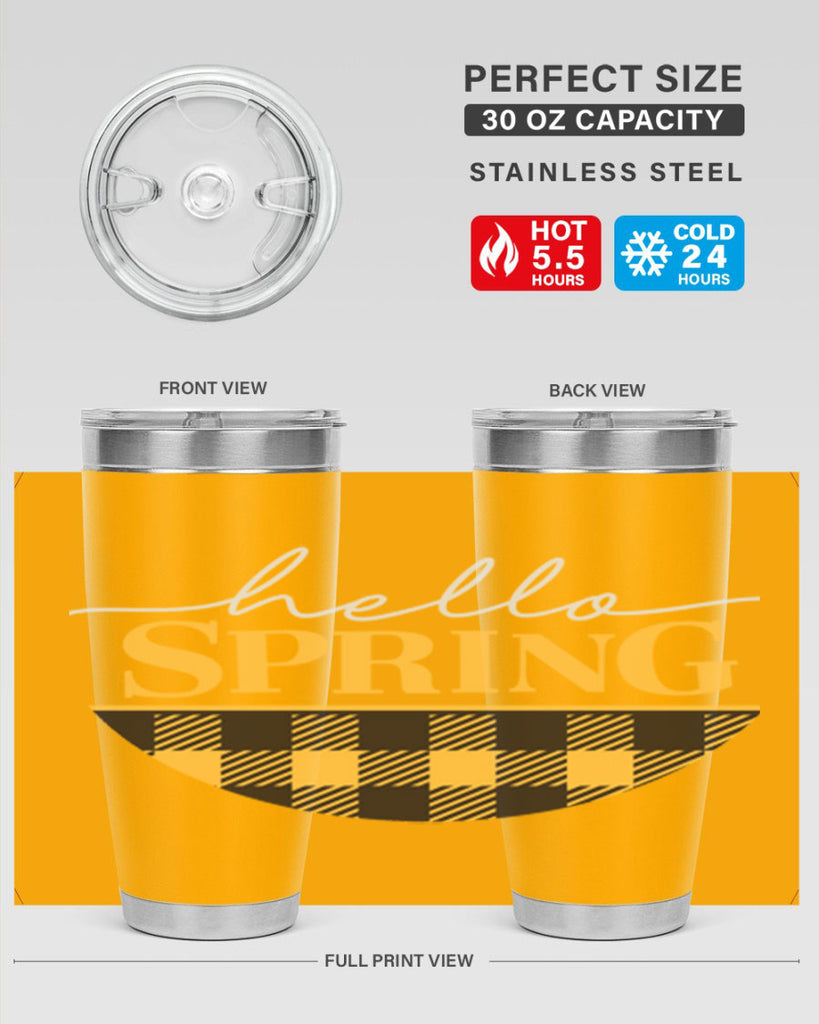 Hello Spring plaid 203#- spring- Tumbler