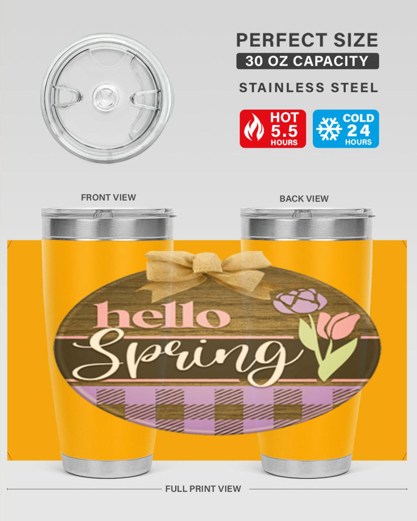 Hello spring plaid Mockup205#- spring- Tumbler