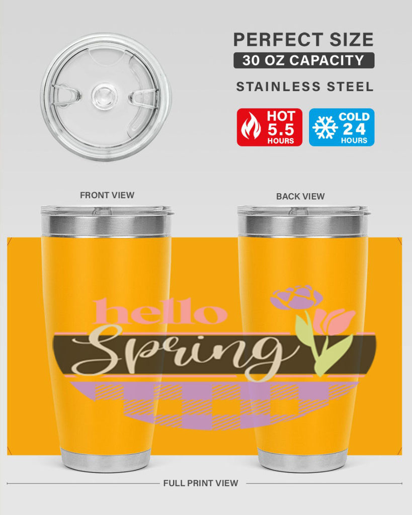 Hello spring plaid206#- spring- Tumbler