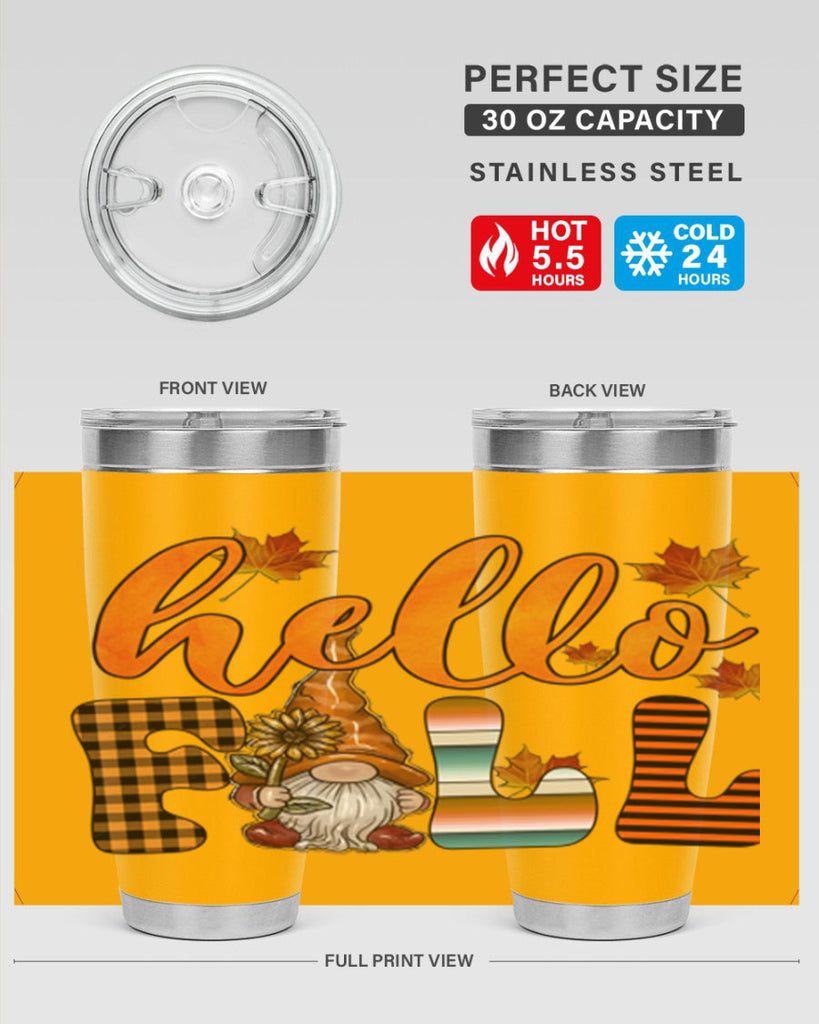 HelloFallVintageGnome 299#- fall- Tumbler