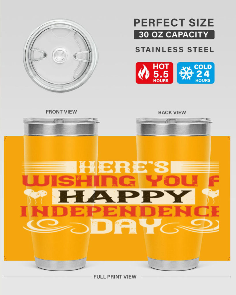 Heres wishing you a happy Independence Day Style 111#- Fourt Of July- Tumbler