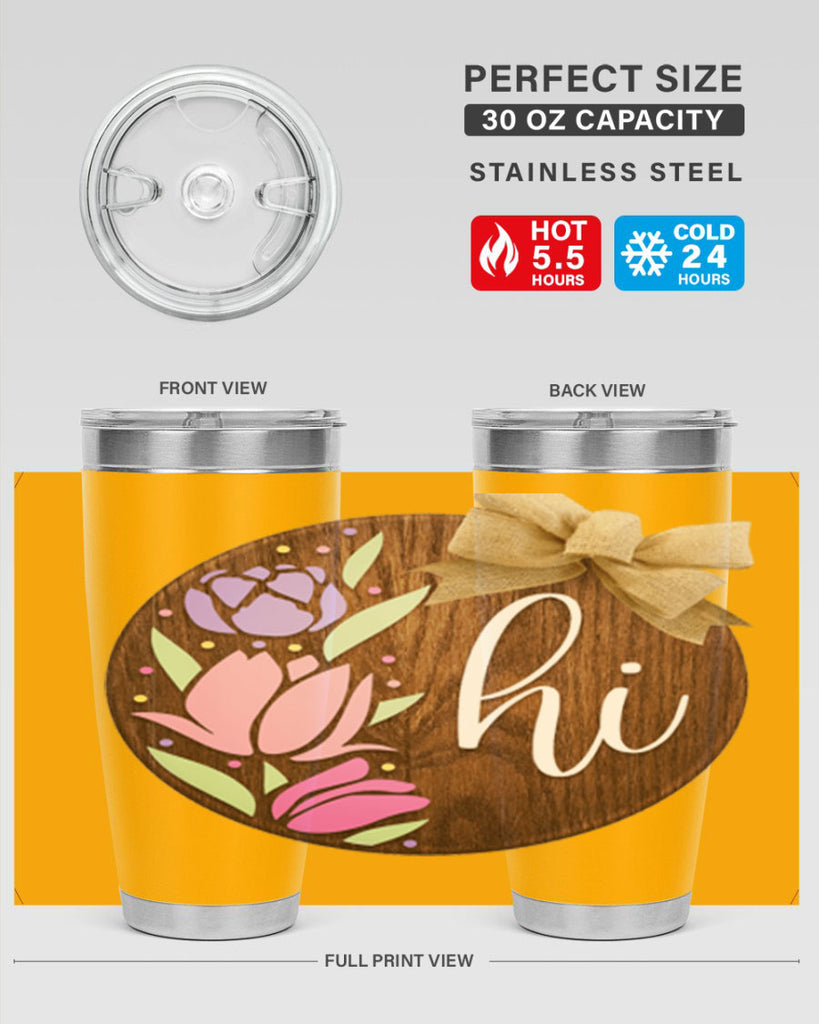 Hi pink flowers Mockup237#- spring- Tumbler